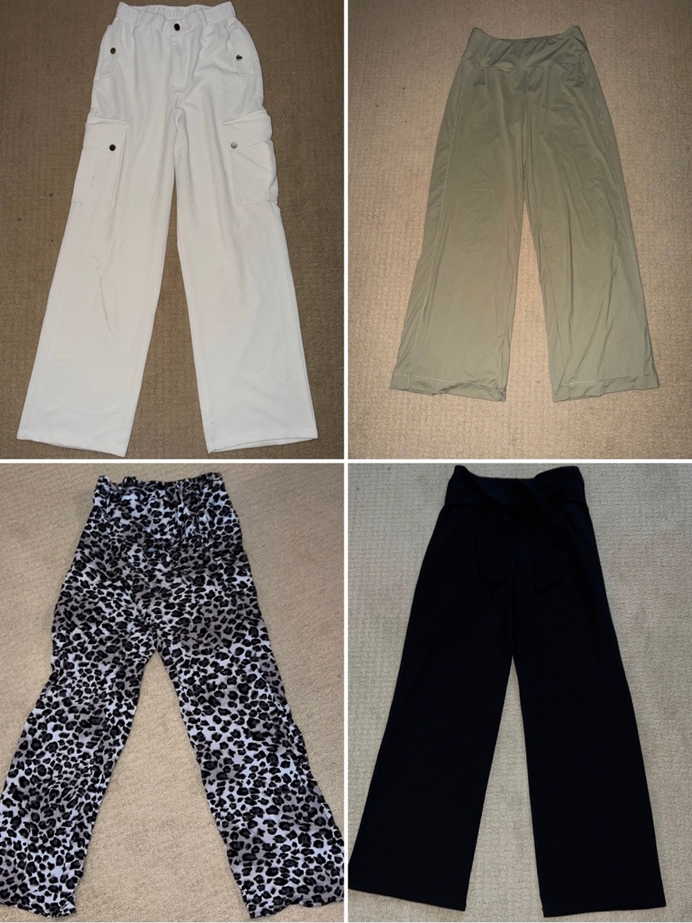 Women’s Pants Bundle of 4 | Cargo, Wide-Leg & Leopard Trousers - SIZE SMALL